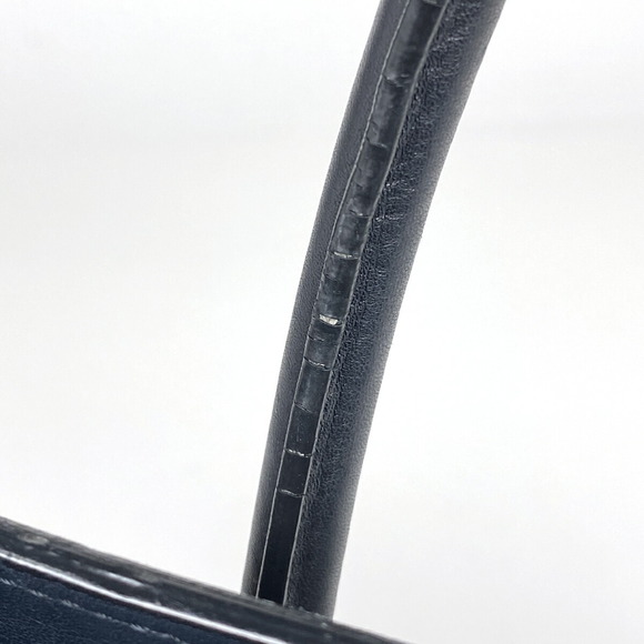 Celine Luggage Micro Shopper Leather Tote Handbag Khaki Blue White - Picture 6 of 7